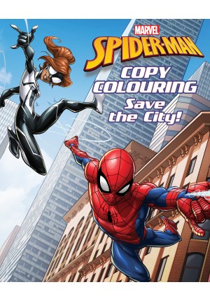 Marvel Spiderman Copy Colouring Save The City