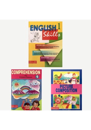 English WorkBook Combo for Class 1: Comprehension for Class 1, Picture Composition Book for Class 1 & English Skills (Vocabulary, Grammar) Book for Class 1 (Set of 3 Books) 