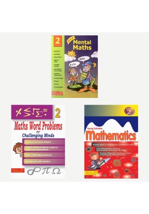 Maths WorkBook Combo for Class 2: Mental Maths for Class 2 , Maths Word Problems for Class 2, Young Scholars Mathematics for Class 2 (Set of 3 Books)