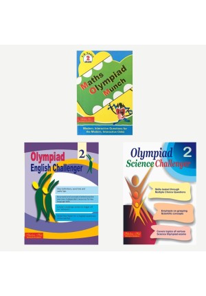 Olympiad Book Combo For Class 2: English Olympiad Challenger Class 2, Science Olympiad Challenger Class 2 & Maths Olympiad Munch-2 (With Answer Key) (Set of 3 Books)