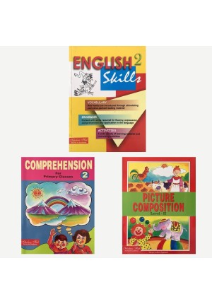 English WorkBook Combo for Class 2: Comprehension for Class 2, Picture Composition Book for Class 2 & English Skills (Vocabulary, Grammar) Book for Class 2 (Set of 3 Books) 