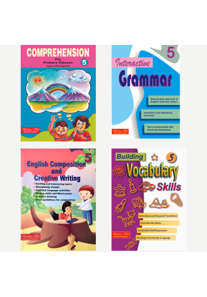 English WorkBook Combo for Class 5: Comprehension for Class 5, Interactive Grammar for Class 5, Vocabulary Book for Class 5 & English Composition and Creative Writing Book for Class 5 (Set of 3 Books) (With Answer Key)