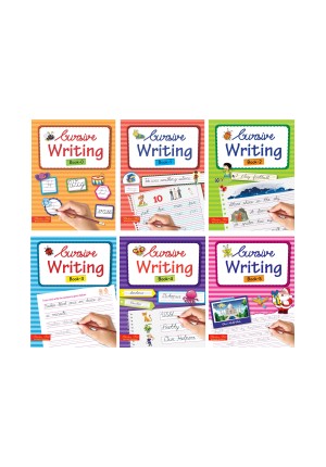 Scholars Hub Cursive Writing Books Combo (Vol. 0-5)  (Capital Letters, Small Letters, Word Family & Sentences ) | Set of 6 Books | 260 Pages 