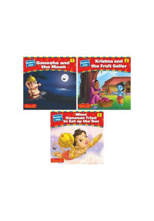 Mythological Story Books- Readers Nook-Ganesha and the Moon-1, Krishna and the Fruit seller-2, When Hanuman tried to eat up the Sun -3.                    (Set of 3 Books)